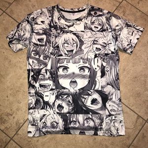 ahegao anime aesthetic tshirt